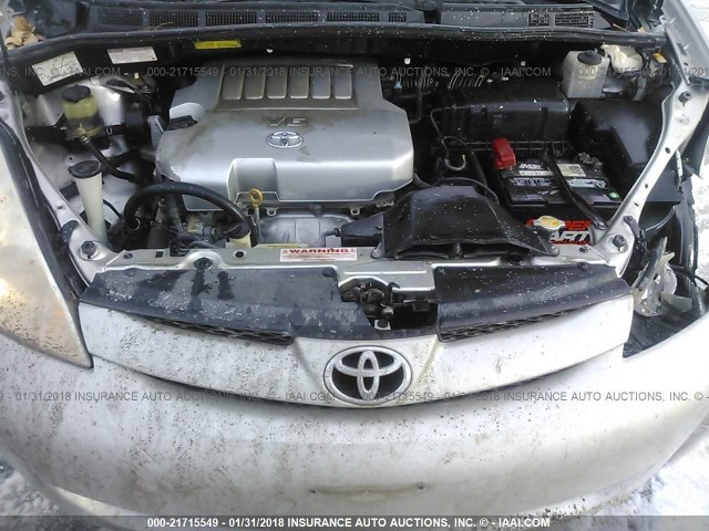 5TDZK23C38S191537 - 2008 TOYOTA SIENNA CE/LE SILVER photo 10