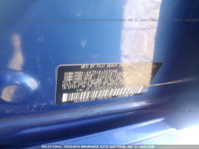 JF1GR8H6XAL821124 - 2010 SUBARU IMPREZA WRX STI BLUE photo 9