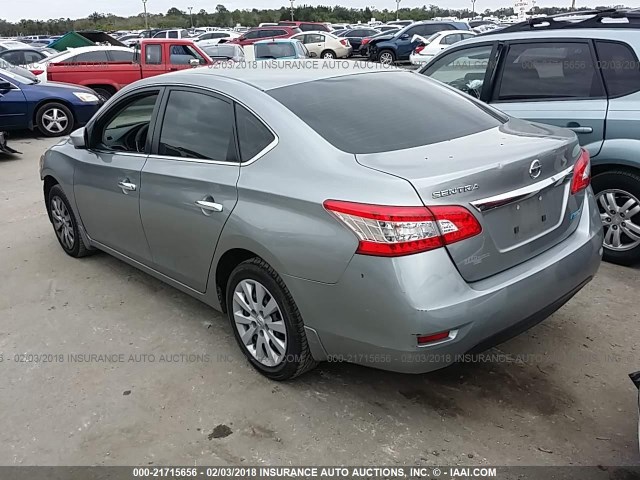 3N1AB7AP5EY236484 - 2014 NISSAN SENTRA S/SV/SR/SL SILVER photo 3