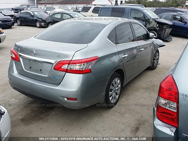 3N1AB7AP5EY236484 - 2014 NISSAN SENTRA S/SV/SR/SL SILVER photo 4