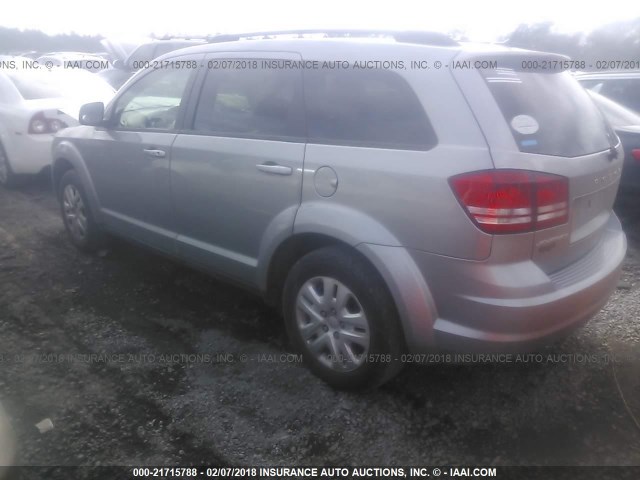 3C4PDCAB7GT110562 - 2016 DODGE JOURNEY SE SILVER photo 3