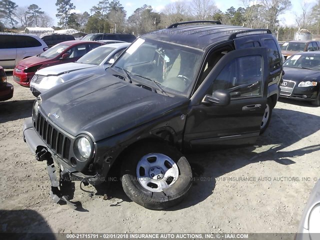 1J4GL48K65W587774 - 2005 JEEP LIBERTY SPORT BLACK photo 2