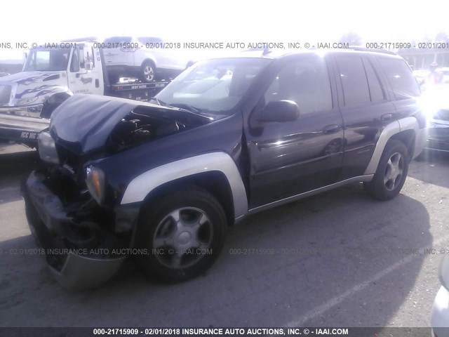 1GNDS13S282204806 - 2008 CHEVROLET TRAILBLAZER LS/LT BLACK photo 2