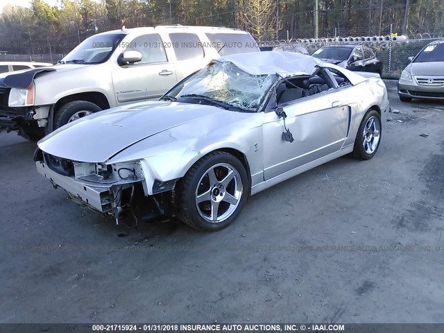 1FAFP48Y73F406596 - 2003 FORD MUSTANG COBRA SVT SILVER photo 2