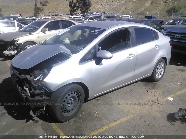 KNADM4A31D6177520 - 2013 KIA RIO LX SILVER photo 2