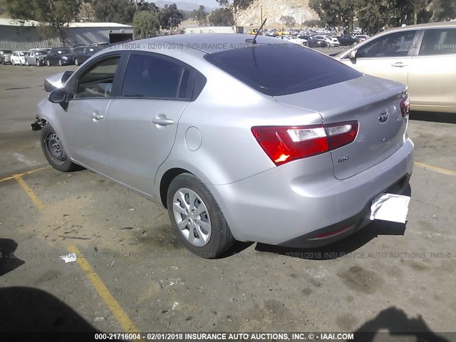 KNADM4A31D6177520 - 2013 KIA RIO LX SILVER photo 3