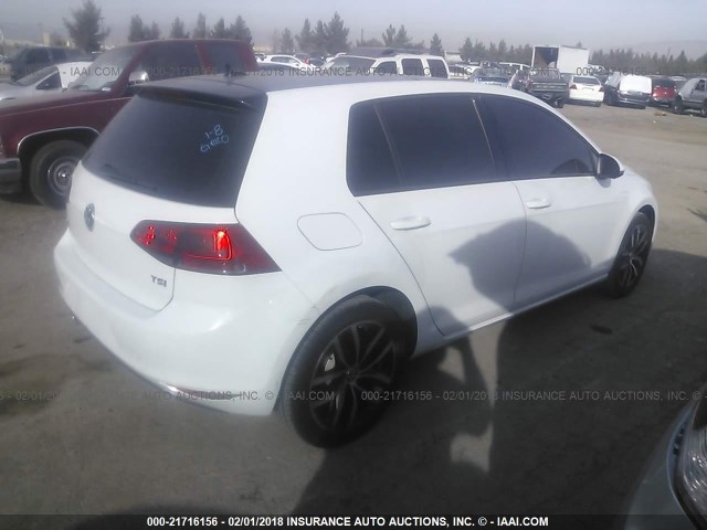 3VW217AU6FM030686 - 2015 VOLKSWAGEN GOLF WHITE photo 4