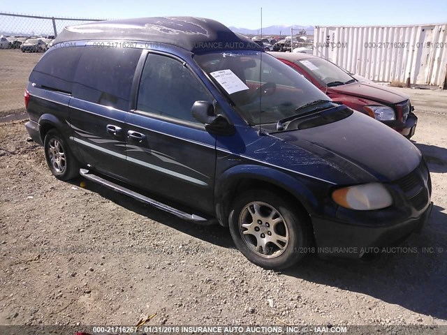 2B4GP44342R550328 - 2002 DODGE GRAND CARAVAN SPORT BLUE photo 1