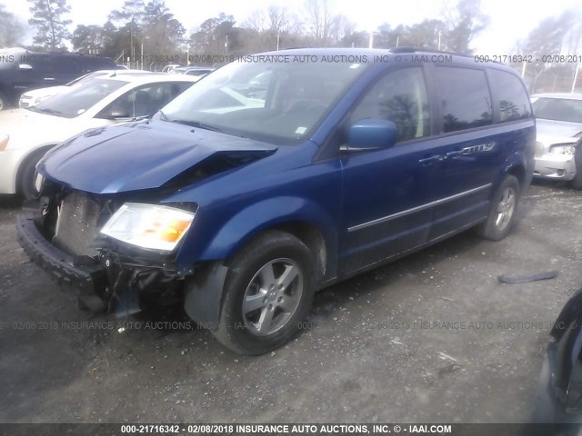 2D4RN5D14AR215819 - 2010 DODGE GRAND CARAVAN SXT BLUE photo 2