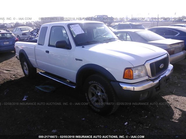 1FTZR45E15PA42233 - 2005 FORD RANGER SUPER CAB WHITE photo 1