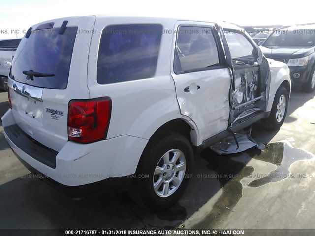 4F2CY0C72AKM03594 - 2010 MAZDA TRIBUTE I WHITE photo 4