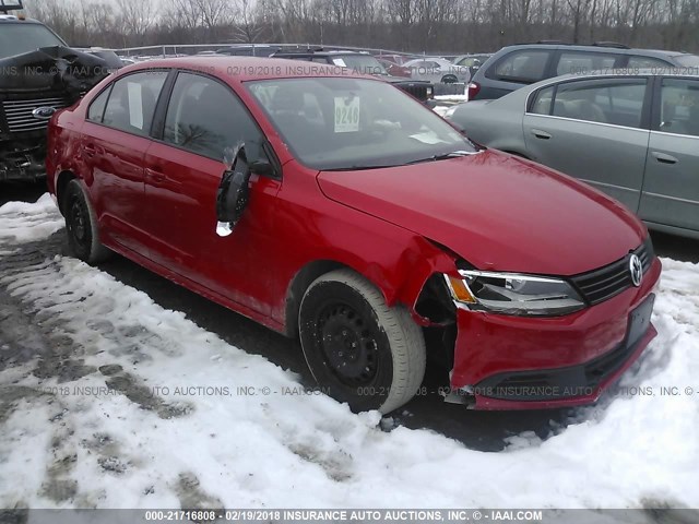 3VW2K7AJ3EM433185 - 2014 VOLKSWAGEN JETTA S 红色 照片 1