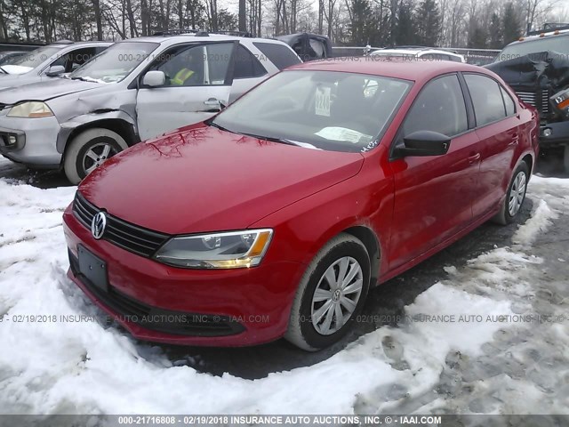 3VW2K7AJ3EM433185 - 2014 VOLKSWAGEN JETTA S 红色 照片 2