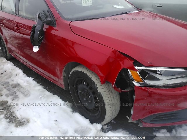 3VW2K7AJ3EM433185 - 2014 VOLKSWAGEN JETTA S 红色 照片 6