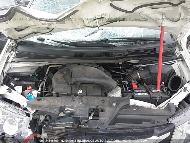 5FNRL5H64EB082876 - 2014 HONDA ODYSSEY EXL თეთრი ფოტო 10