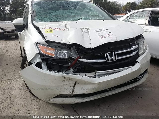 5FNRL5H64EB082876 - 2014 HONDA ODYSSEY EXL WHITE photo 6