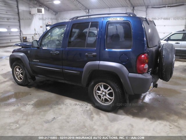 1J4GL48K74W175314 - 2004 JEEP LIBERTY SPORT Mavi foto 3