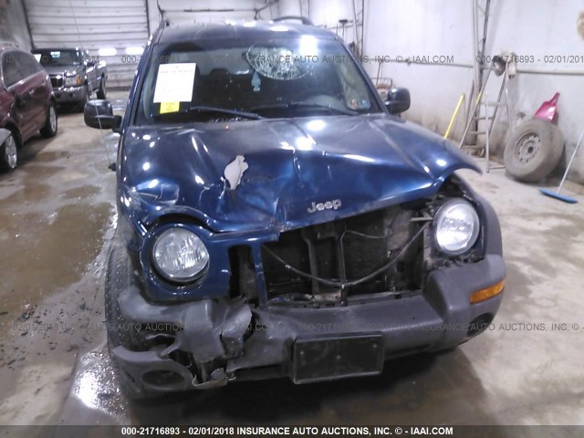 1J4GL48K74W175314 - 2004 JEEP LIBERTY SPORT BLUE photo 6