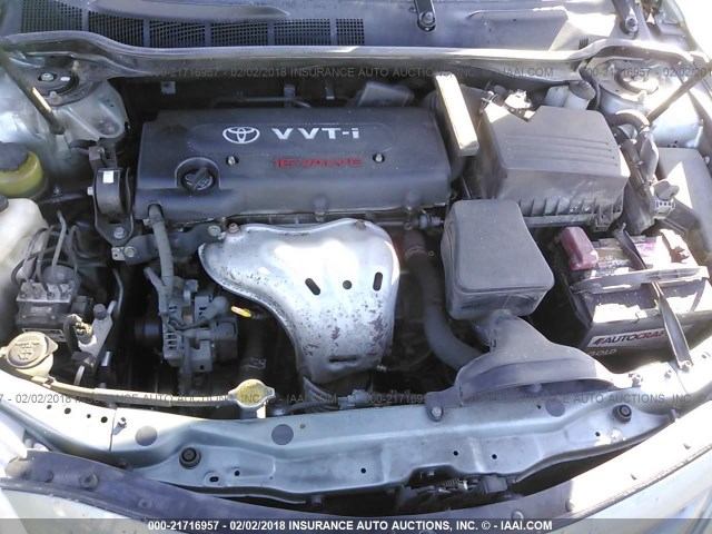 4T1BE46K38U777699 - 2008 TOYOTA CAMRY CE/LE/XLE/SE GREEN photo 10