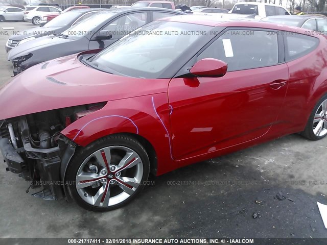 KMHTC6AD0DU179885 - 2013 HYUNDAI VELOSTER RED photo 2