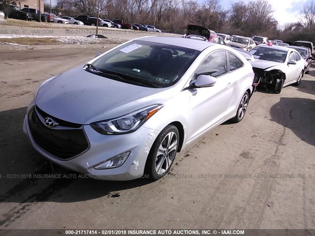 KMHDH6AHXEU027767 - 2014 HYUNDAI ELANTRA COUPE GS/SE SILVER photo 2