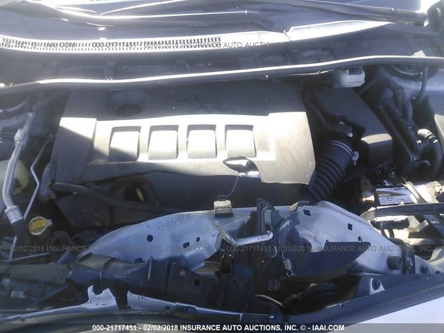 2T1BU4EE5BC599611 - 2011 TOYOTA COROLLA S/LE SILVER photo 10