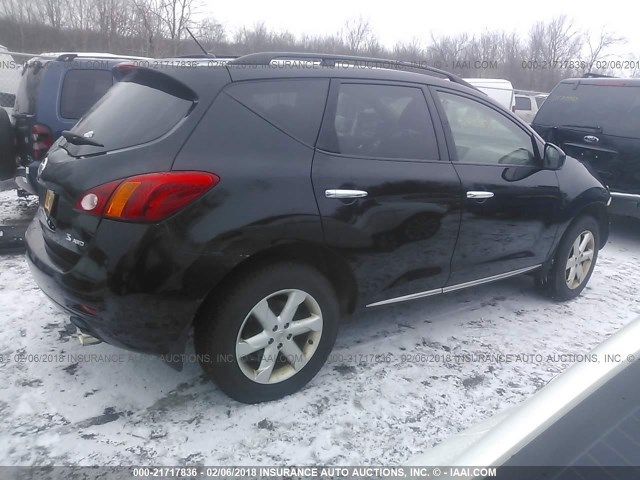 JN8AZ18W29W128828 - 2009 NISSAN MURANO S/SL/LE BLACK photo 4