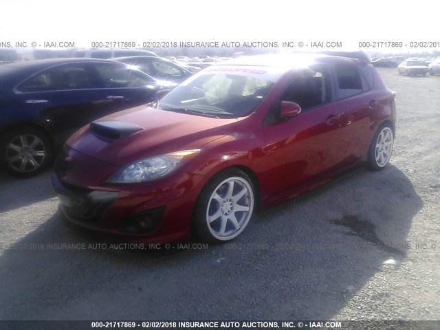 JM1BL1H40A1225639 - 2010 MAZDA SPEED 3 RED photo 2