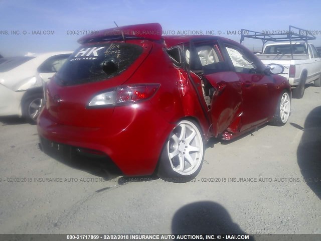 JM1BL1H40A1225639 - 2010 MAZDA SPEED 3 RED photo 4