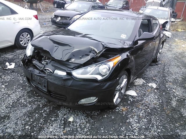 KMHTC6AD3EU182748 - 2014 HYUNDAI VELOSTER BLACK photo 2