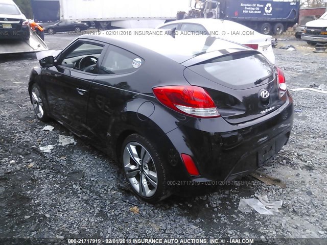 KMHTC6AD3EU182748 - 2014 HYUNDAI VELOSTER BLACK photo 3