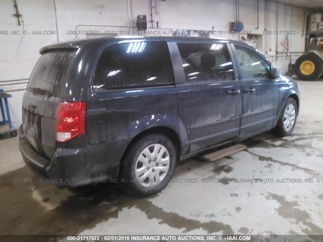 2C4RDGBG1ER130817 - 2014 DODGE GRAND CARAVAN SE BLUE photo 4