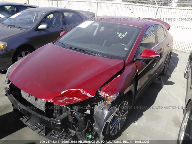 KMHD84LF3HU263634 - 2017 HYUNDAI ELANTRA SE/VALUE/LIMITED RED photo 2