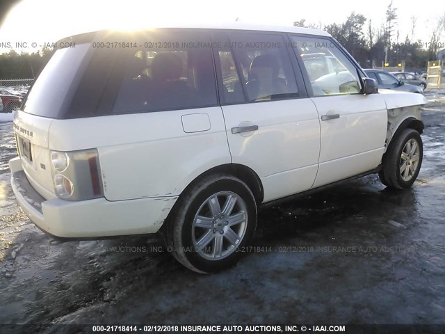 SALME15498A294193 - 2008 LAND ROVER RANGE ROVER HSE WHITE photo 4