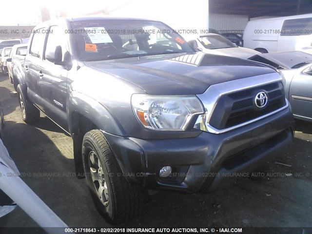 5TFJU4GNXCX017806 - 2012 TOYOTA TACOMA DOUBLE CAB PRERUNNER GRAY photo 1