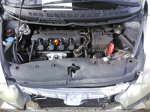 1HGFA16978L021717 - 2008 HONDA CIVIC EXL SILVER photo 10