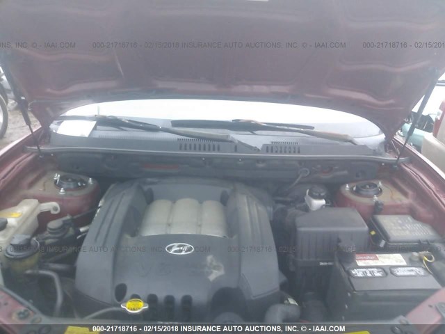 KM8SC73D05U941807 - 2005 HYUNDAI SANTA FE GLS/LX RED photo 10