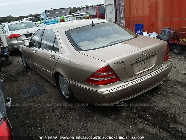 WDBNG78J11A194250 - 2001 MERCEDES-BENZ S 600 GOLD photo 3