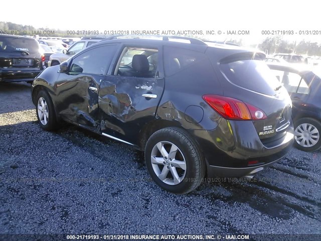 JN8AZ18U19W030131 - 2009 NISSAN MURANO S/SL BLACK photo 3