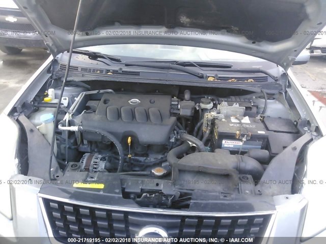 3N1AB61E28L654849 - 2008 NISSAN SENTRA 2.0/2.0S/2.0SL SILVER photo 10