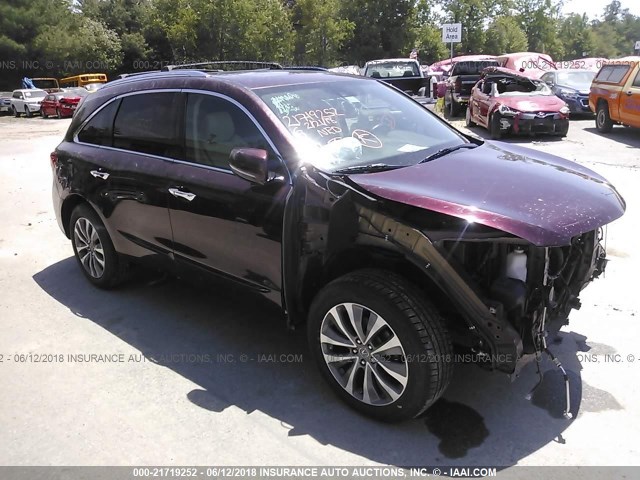 5FRYD4H46EB035879 - 2014 ACURA MDX TECHNOLOGY MAROON photo 1