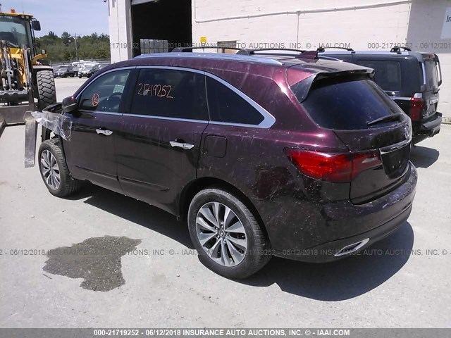 5FRYD4H46EB035879 - 2014 ACURA MDX TECHNOLOGY MAROON photo 3