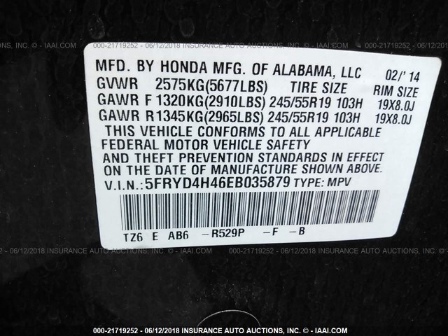 5FRYD4H46EB035879 - 2014 ACURA MDX TECHNOLOGY MAROON photo 9