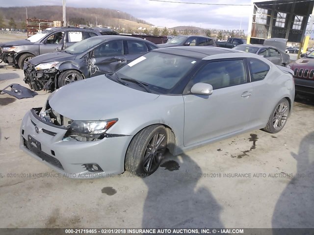 JTKJF5C76B3017288 - 2011 TOYOTA SCION TC GRAY photo 2