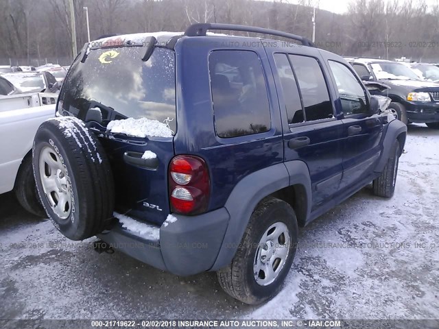 1J4GL48KX7W522462 - 2007 JEEP LIBERTY SPORT BLUE photo 4