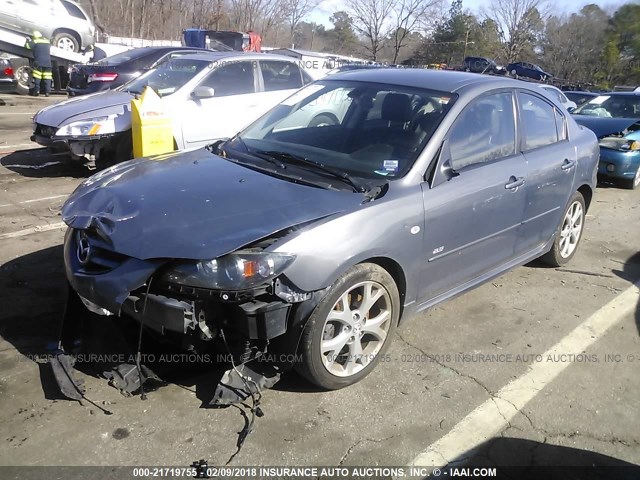 JM1BK323X81845214 - 2008 MAZDA 3 S GRAY photo 2