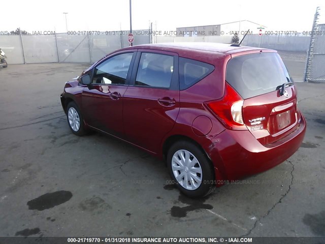 3N1CE2CP6FL352498 - 2015 NISSAN VERSA NOTE S/S PLUS/SV/SL/SR RED photo 3