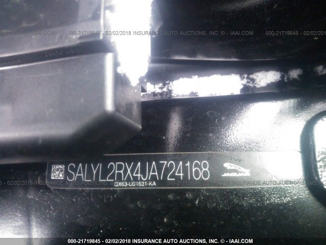 SALYL2RX4JA724168 - 2018 LAND ROVER RANGE ROVER VELAR R-DYNAMIC SE BLACK photo 9