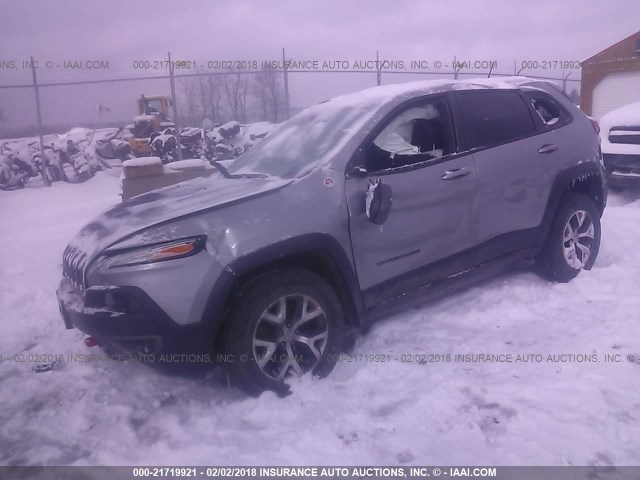 1C4PJMBS4FW717329 - 2015 JEEP CHEROKEE TRAILHAWK GRAY photo 2