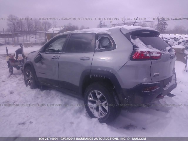 1C4PJMBS4FW717329 - 2015 JEEP CHEROKEE TRAILHAWK GRAY photo 3